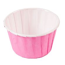 Picture of PINK RIGID BAKING CUPCAKE CASES RUFFLED X 50